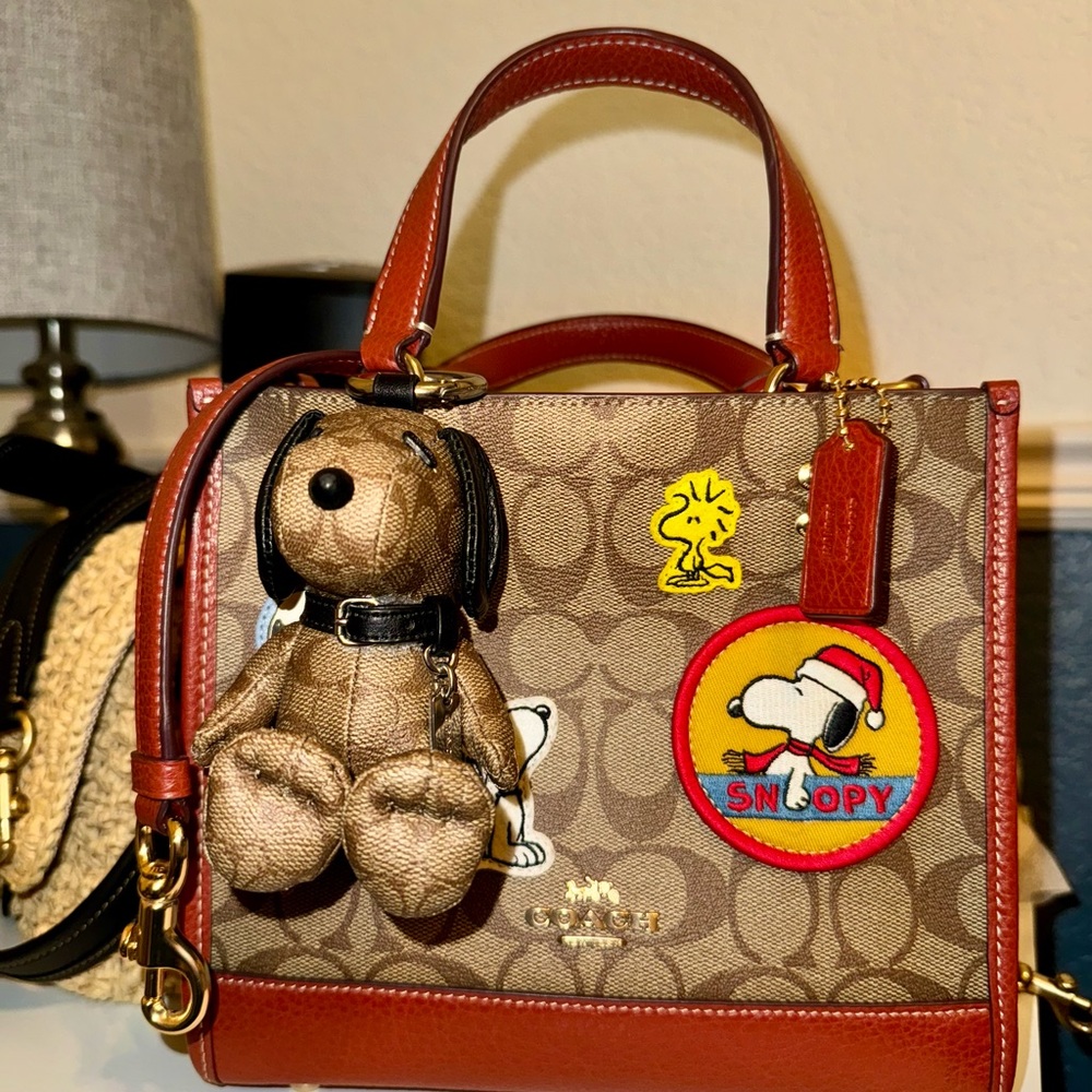 Coach x Snoopy /peanuts Dempsey 22 and matching snoopy charm